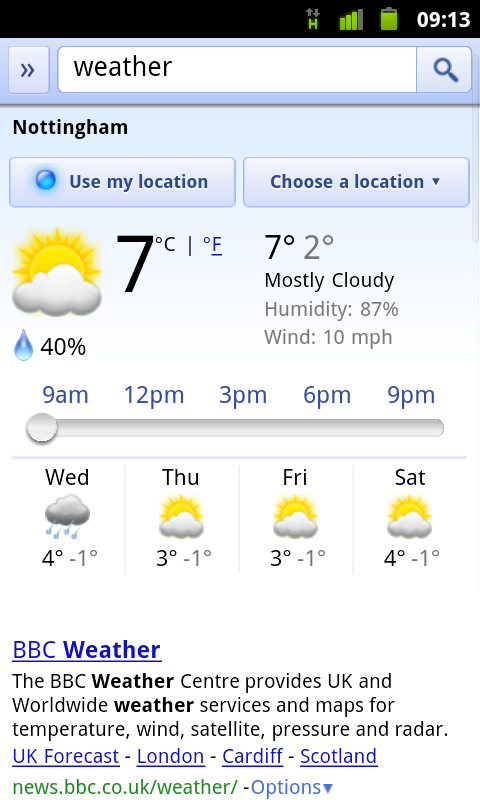 Google Mobile Weather