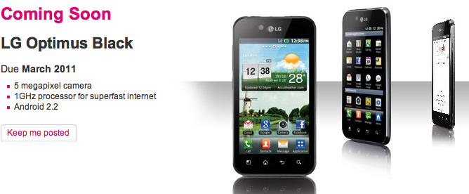 LG Optimus Black Heading To T Mobile