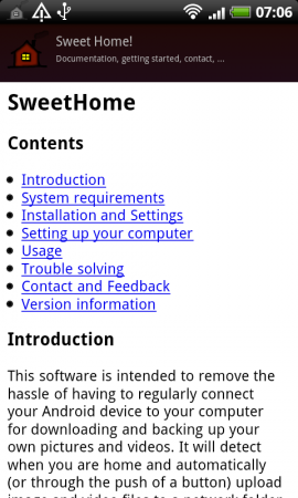 Coolsmartphone Recommended Android App   Sweet Home! Image WIFI PC Sync