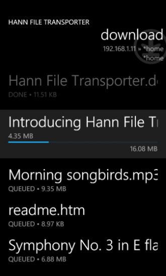 Hann File Transporter   Upload and download files to Windows Phone