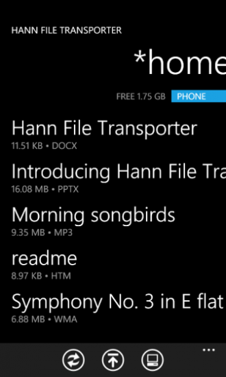 Hann File Transporter   Upload and download files to Windows Phone