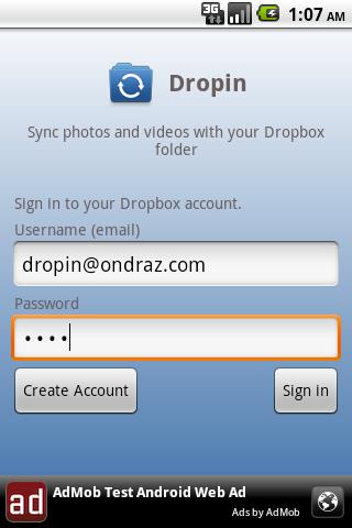 Dropin for Android   automatically sync your photos to your Dropbox