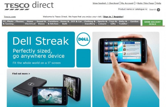 Tesco now selling the Dell Streak for just £199