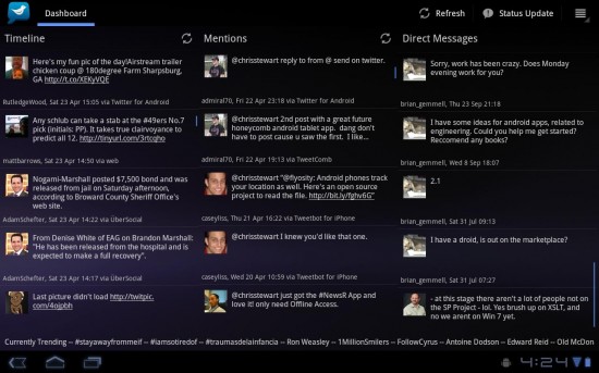 Android Tablet App: Tweetcomb