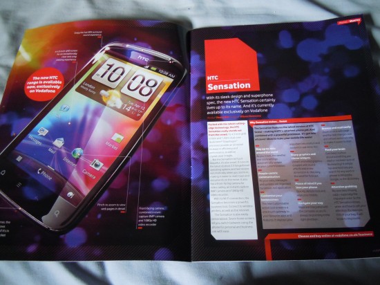 HTC Sensation Appears In Vodafone Brochures
