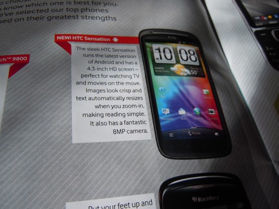 HTC Sensation Appears In Vodafone Brochures