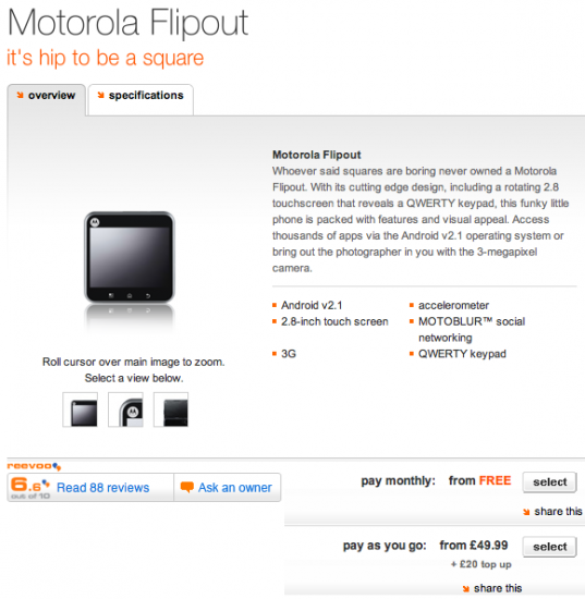Motorola Flipout At Just £49.99!