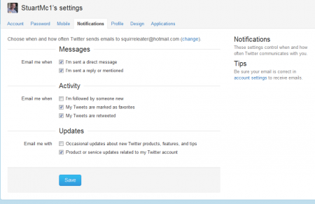 Twitter adds email notifications for @ replies