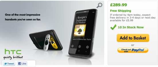 Unlocked HTC HD7 Under £290!