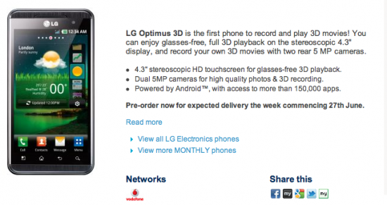 LG Optimus 3D Launching 27th June?