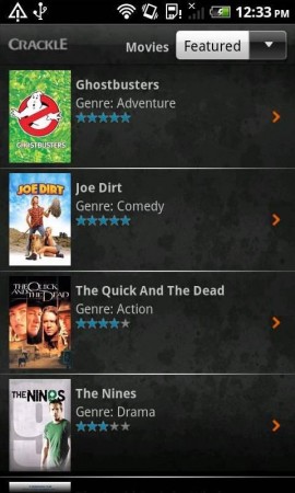 Suggested Android App  Crackle.