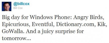 Windows Phone surprise arriving tomorrow