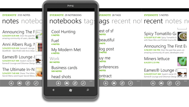 Evernote for WP7 now available