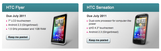 HTC Flyer & Sensation Coming To T Mobile