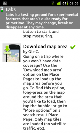 Google Maps for Android has a few new features.