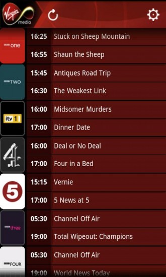 Virgin Media TiVo Android App