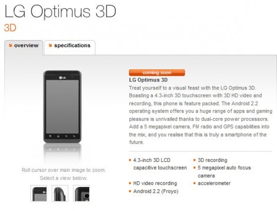 LG Optimus 3D arrives on Orange