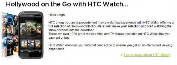 HTC Watch getting the big push