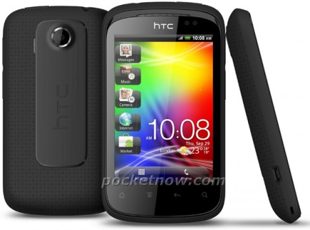 Press shots of the HTC Explorer appear