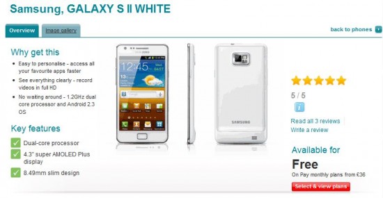 White Galaxy SII now available on Vodafone