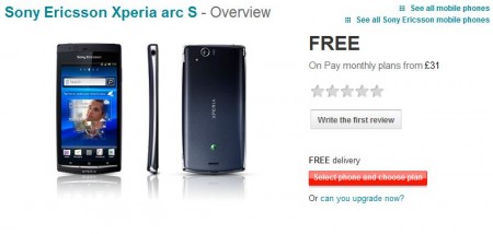 Xperia Arc S   Now on Vodafone