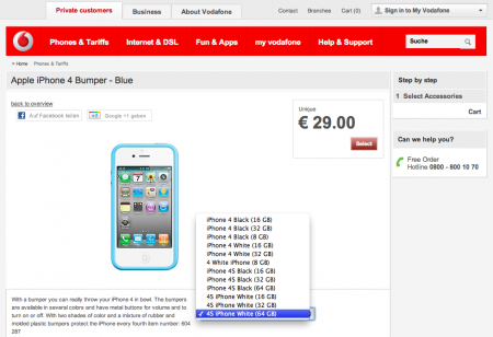 Vodafone iPhone 4S bumper available now....