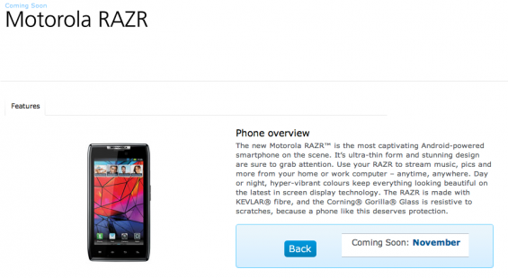 Motorola RAZR Coming To O2 UK