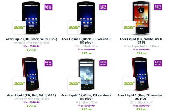 Cheap Acer handsets up for grabs