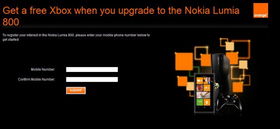 Orange to give away an Xbox with upgrades to Nokia Lumia 800
