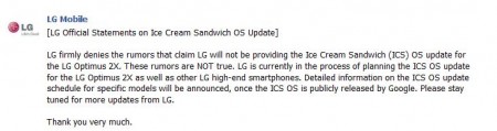 LG Optimus 2X will receive Ice Cream Sandwich