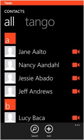 Tango video calling app released for Windows Phone.