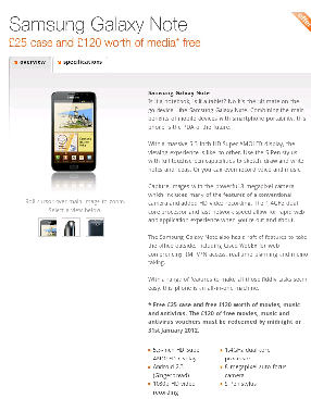 Galaxy Note now available on Orange