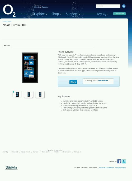 Nokia Lumia 800 finally lands on O2