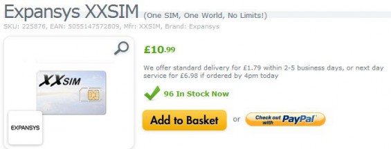 Expansys offer up the XXSIM