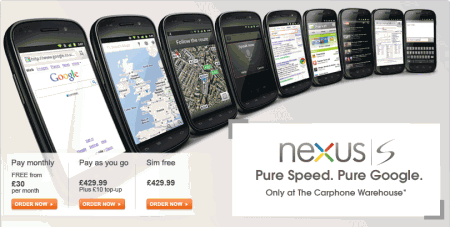 Nexus S only £199 at Carphonewarehouse