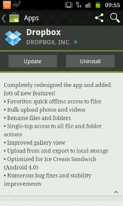 Dropox Android app update