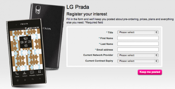 LG Prada 3.0 Coming T Mobile