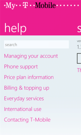 My T Mobile for Windows Phone