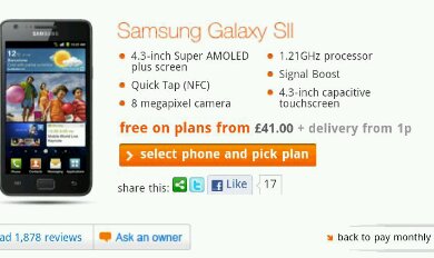 Samsung Galaxy SII on Orange now with NFC
