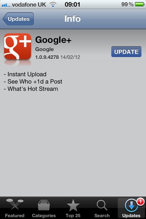 Google+ Gets Instant Uploads