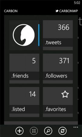 Carbon Twitter client released for Windows Phone