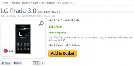 Prada Phone by LG 3.0 Available to buy now