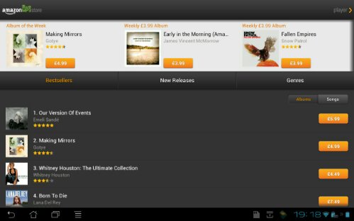 Amazon MP3 receives tablet friendly update