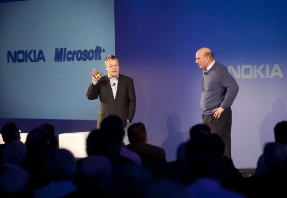 Stephen Elop Nokia President and CEO and Steve Ballmer Microsoft CEO 3