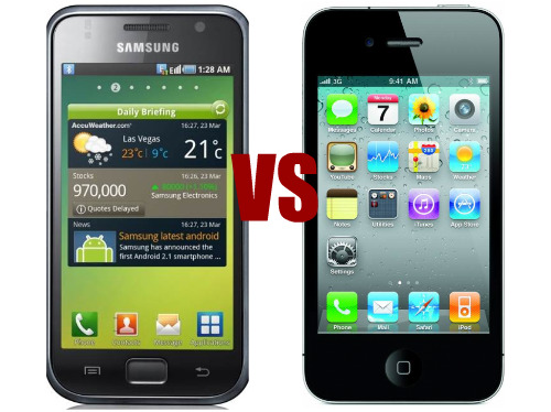 galaxy s vs iphone 4