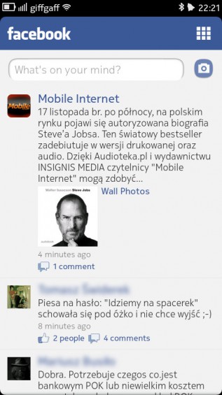 Nokia N9 screenshot   Facebook app