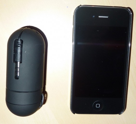 The unit itself next to my iPhone. Nice and compact.