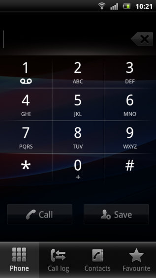 SE Xperia pro screenshot   dialer