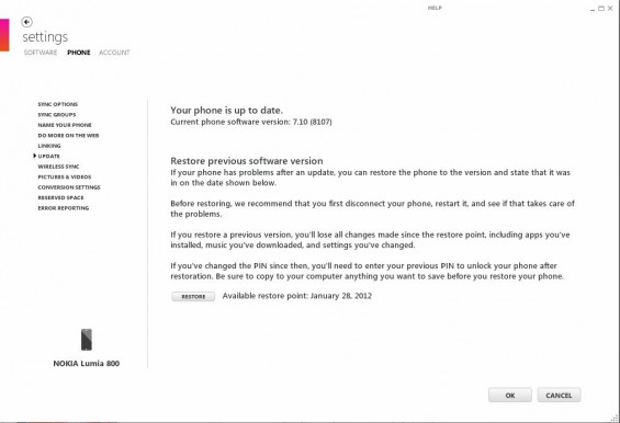 WindowsPhone ZuneUpdate2