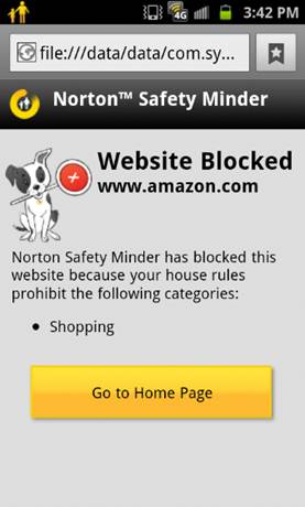 Norton Website Blocked screen